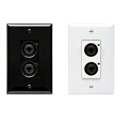 QSC D2I Axon Single-Gang, Dante AES67 Network Audio Interface, Black and White