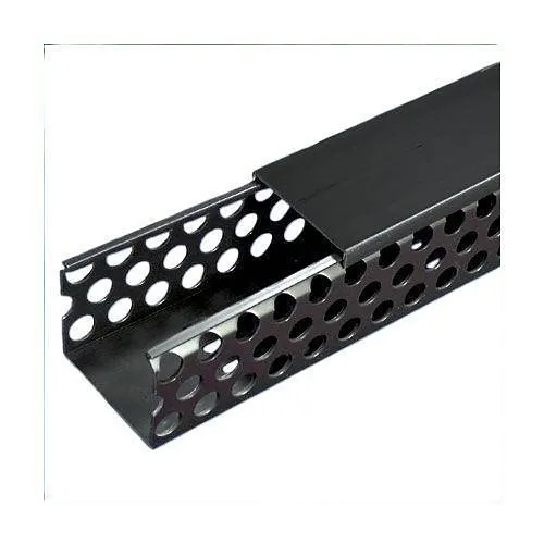 Panduit D3X3BL6 Round Hole Duct, 3x4x6', Polyvinyl Chloride, Black