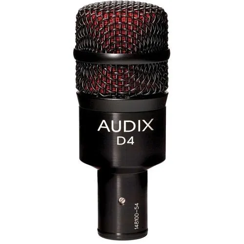 Audix D4 Professional Dynamic Instrument Microphone, 40Hz Wide Frequency Response, Black