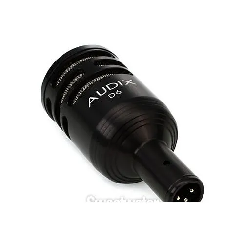Audix D6 Dynamic Instrument Microphone For Kick Drum, Floor Tom, Bass Cabs And Leslie Low