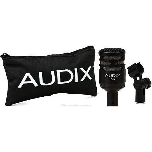 Audix D6 Dynamic Instrument Microphone For Kick Drum, Floor Tom, Bass Cabs And Leslie Low
