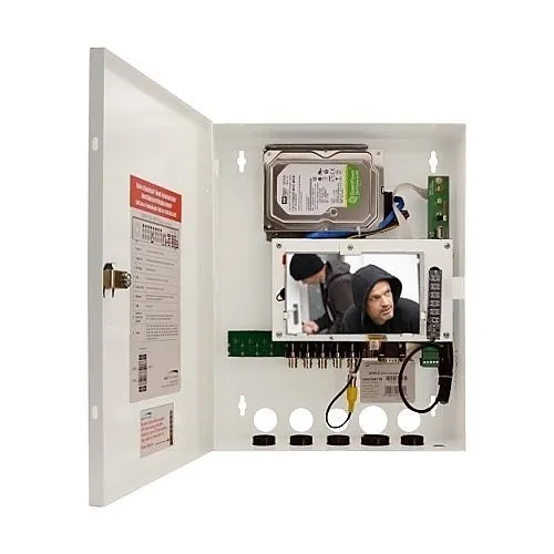 Speco D8WHUM 4K 8-Channel Wall Mount HD-TVI Hybrid Video Recorder with Built-in Monitor, 32TB HDD