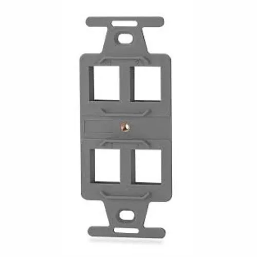 Signamax DA-4-GY 4-Port Decora-Style Keystone Adapter, Gray
