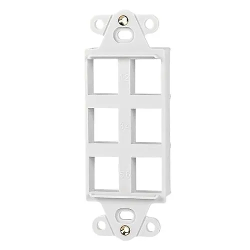Signamax DA-6-WH 6-Port Decora-Style Keystone Adapter, White