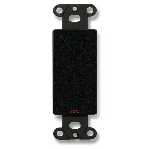 RDL DB-BLANK Decora Wall Plate with No Jack Cut Out, Black