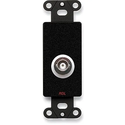 RDL DB-BNC/D Series Insulated Double BNC Jack on Decora Wall Plate, Black