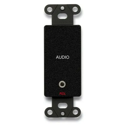 RDL DB-MJPT Mini-Jack Pass-Through Plate, 1/8" (3.5 mm) Input or Output Connector, Black