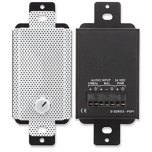 RDL DB-PSP1 Decora-Style Active Loudspeaker with 2W RMS Audio Amplifier, Black