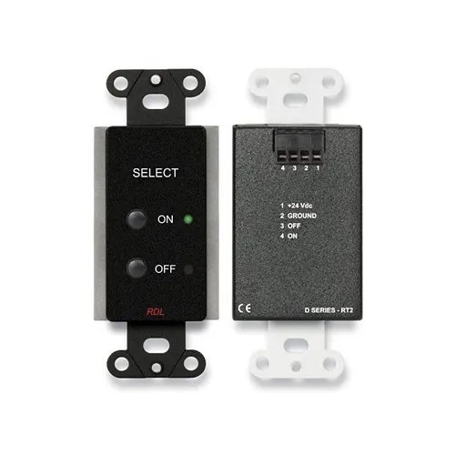 RDL DB-RT2 Remote Control Selector Panel with ON/OFF Pushbuttons and LED Indicators