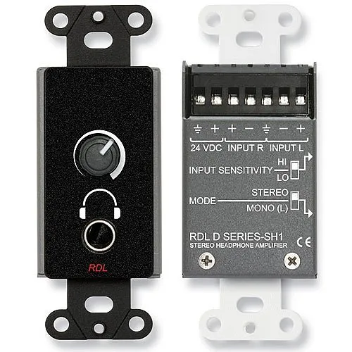 RDL DB-SH1 Stereo Headphone Amplifier, Decora Panel with User Level Control