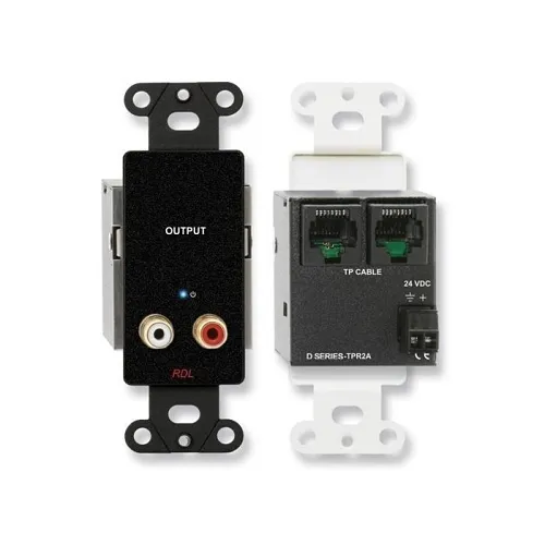 RDL DB-TPR2A Active Two-Pair Receiver, Twisted Pair Format-A, Stereo RCA Jack Outputs
