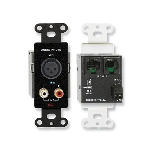 RDL DB-TPSL2A Series Two-Pair Active Audio Sender Module for RDL Format-A Twisted Pair Products, Black