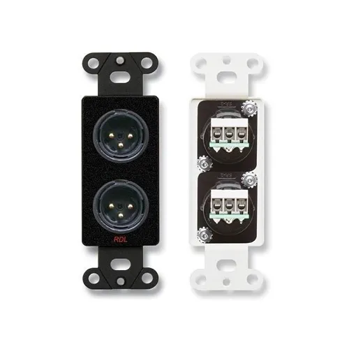 RDL DB-XLR2MC Dual XLR 3-Pin Male Jack Wallplate
