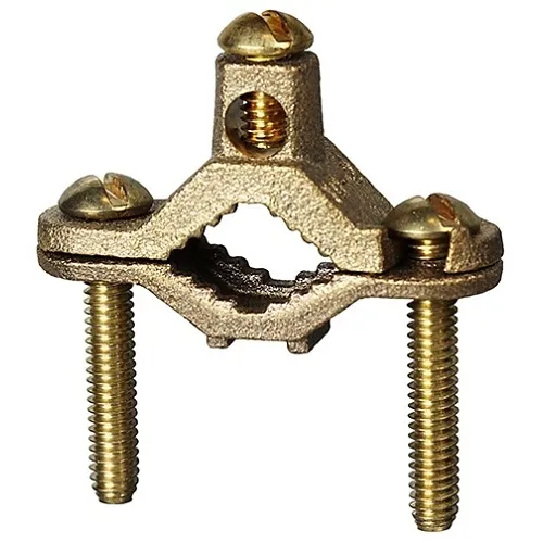 Dottie DB27 Clips and Clamp, 1-1/4"-2" Bronze Bare Ground Clamp, Direct Burial