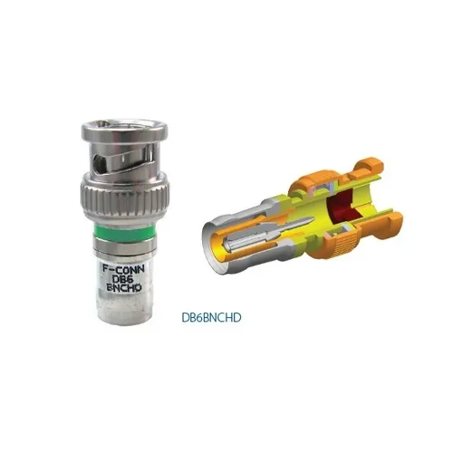 Belden DB6BNCHD-25 Double Bubble RG-6 HD BNC Coax Compression Connector, 25-Pack