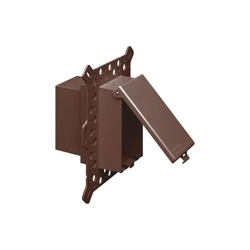 Arlington DBVM1BR Low Profile, Recessed Electrical Box with Weatherproof-In-Use Cover, Brown