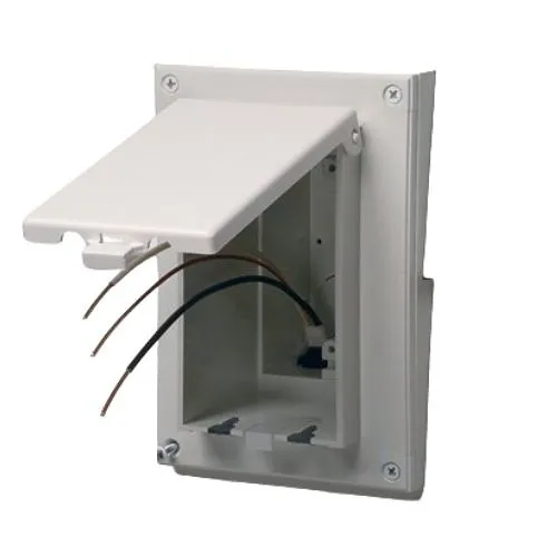 Arlington DBVR171W Low Profile Inbox for Retrofit Siding Construction, 1-Gang, 7.186H x 4.934"W, White Paintable Cover