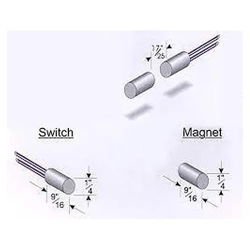 AI NEXT DC1631B AI NEXT DC-1631 1/4" Gap Press Fit Bare Magnetic Contact with 18"Wire Leads, Brown