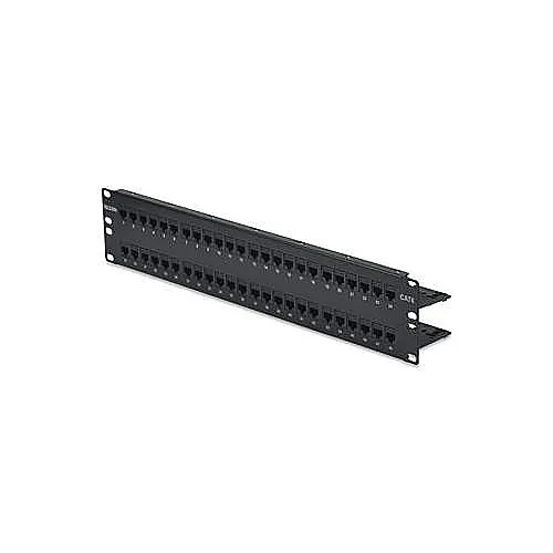 Belden DC6PPF2U48BK CAT6 DataConnect Patch Panel, UTP, Flat, 48-Port, 2U (Preloaded), Black