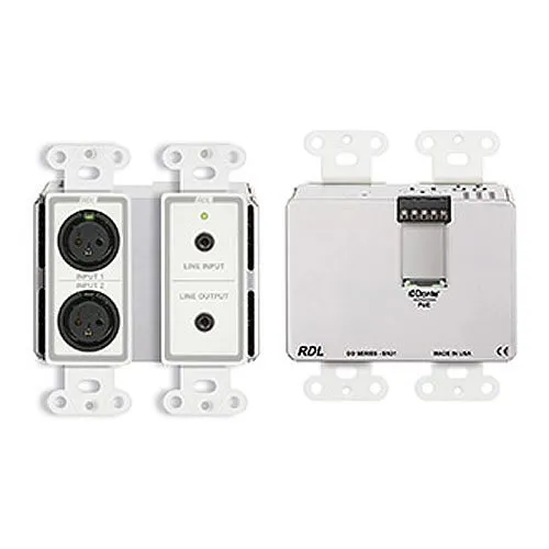 RDL DD-BN31 Wall-Mounted Bi-Directional Mic/Line Dante Interface 4x4, POE
