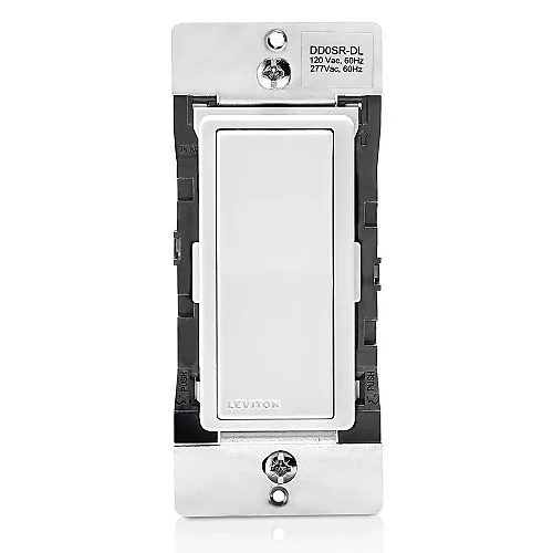 Leviton DD0SR-DLZ Decora Smart Switch Companion with Locator LED for Multi-Location Switching, 120/277VAC, 60Hz