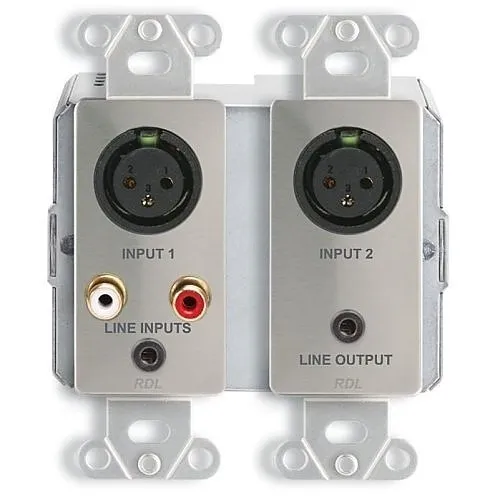 RDL DDS-RN31 Wall-Mounted Bi-Directional Mic/Line Dante Interface x 4, Stainless Steel