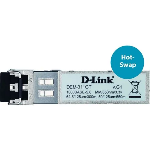 D-Link DEM-311GT 1000BASE-SX Multi-Mode 550 LC SFP Transceiver