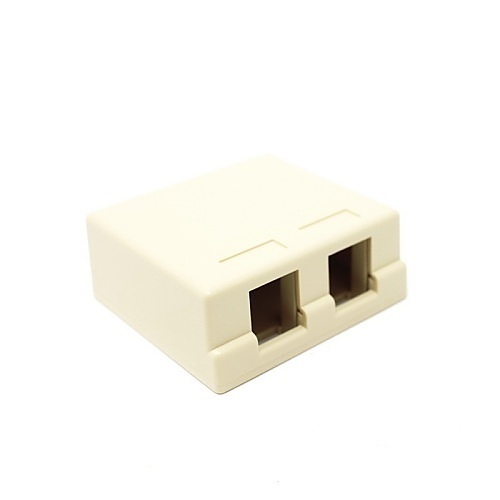 Dynacom 10600-SB2-IV Surface Mounting Box, 2-Port, Ivory