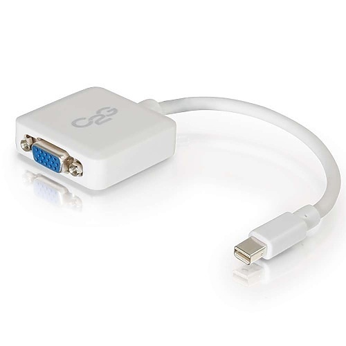 C2G 54316 8in Mini DisplayPort Male to VGA Female Active Adapter Converter, White