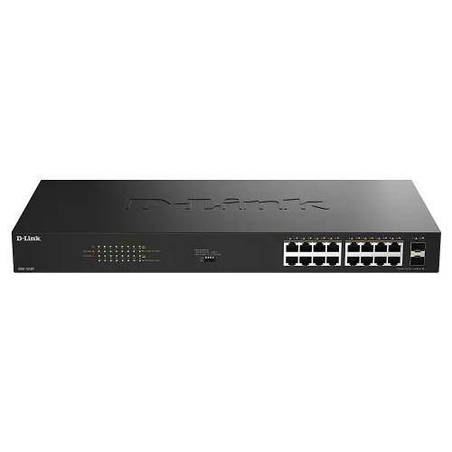 D-Link DGS-1018P 18-Port Gigabit Unmanaged PoE+ Switch with 2 SFP Ports, 240W Budget