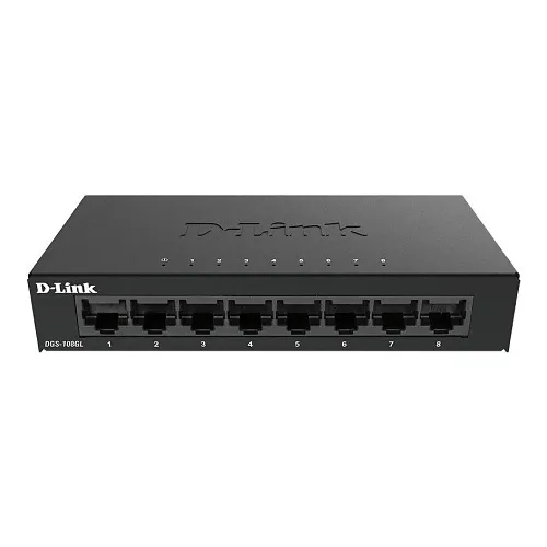 D-Link DGS-108GL 8-Port Gigabit Desktop Switch, Metal
