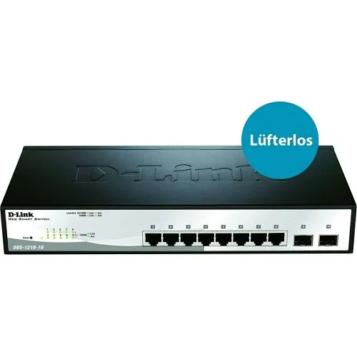 D-Link DGS-1210-10 10-Port Gigabit Web Smart Switch, Includes Gigabit SFP Ports