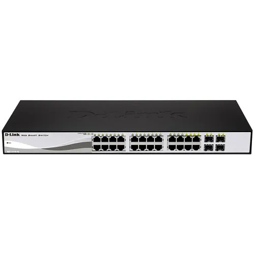 D-Link DGS-1210-28P 28-Port Gigabit Smart Managed PoE Switch with 4GB SFP Slots