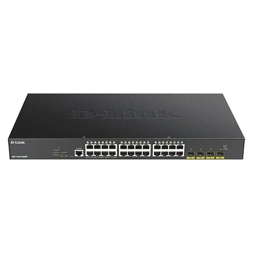 D-Link DGS-1250-28XMP 24 -Port Manageable Ethernet Switch, 3 Layer Supported, Modular, 39W