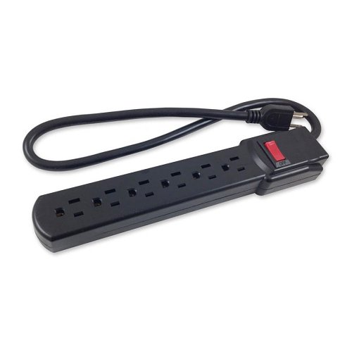 Comprehensive CPWR-SP6-12B 6-Outlet Black Surge Protector 12' AC Cord