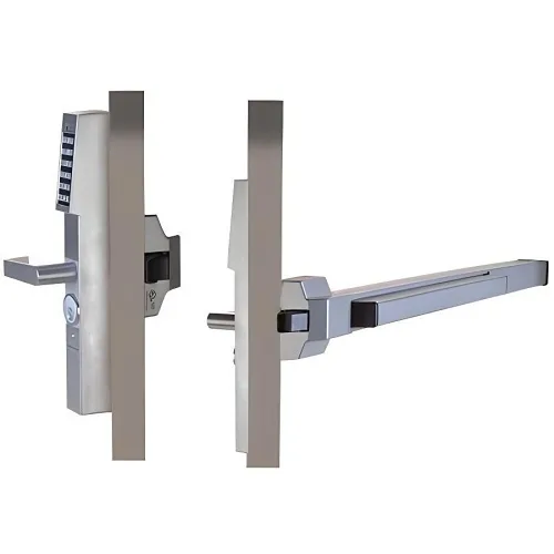Napco DL1300ET/26D Trilogy Narrow Stile Pin Exit Keypad Lever Lock Audit Trail, Grade 1, Satin Chrome Finish