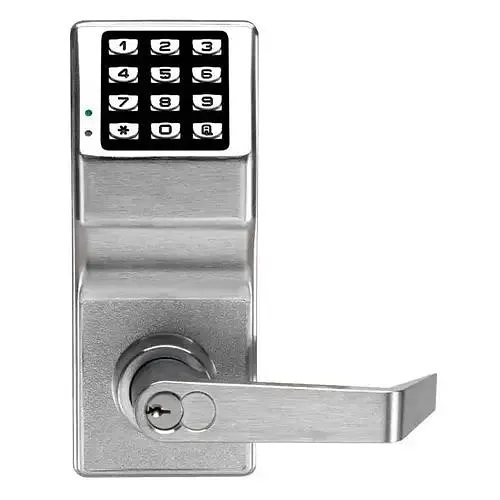 Napco DL2700LD/26D DL2700 Series Pushbutton Cylindrical Door Lock, 100-User Codes, Satin Chrome