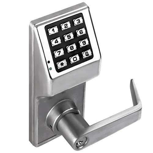 Alarm Lock DL2700WP US26D Weatherproof Keypad Programmable Push Button Lock 100 Combination, Satin Chrome