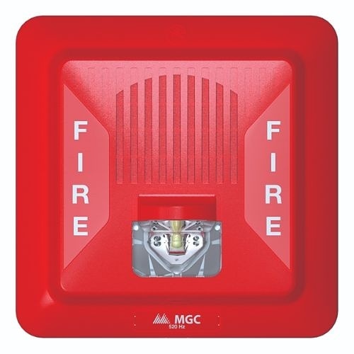Secutron FHS-400-LF-RR Low Frequency Wall Mount Sounder Strobe, Red