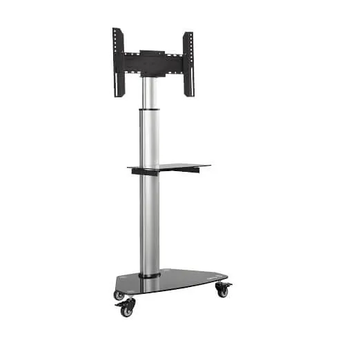 Eaton Tripp Lite DMCS3770SG75 Premier Rolling TV Cart for 37" to 70" Display, Black Glass Base and Shelf, Locking Casters