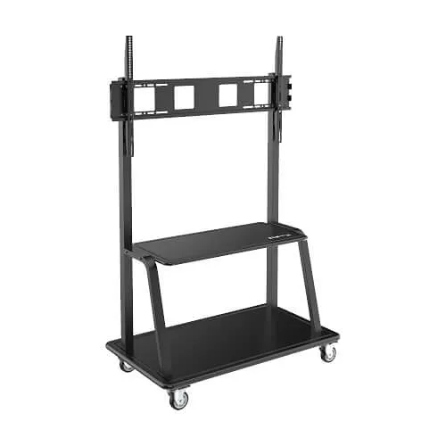 Eaton Tripp Lite DMCS60105XXDD 60–105" Heavy-Duty Rolling TV Cart, Adjustable Height, Locking Casters, Black