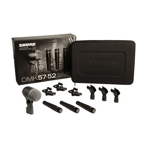 Shure DMK5752 Drum Microphone Kit with 3 SM57, 1 Beta 52A, 3 A56D Mounts