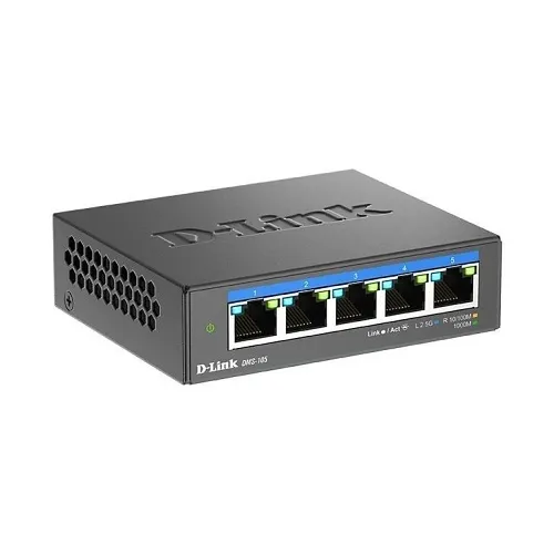 D-Link DMS-105 5-Port 2.5Gbps Multi-Gigabit Desktop Switch for Wi-Fi 6, QoS and Flow Control