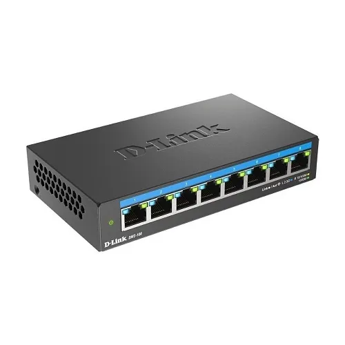 D-Link DMS-108 8-Port 2.5G Multi-Gigabit Desktop Switch for Wi-Fi 6, 40Gbps, Plug and Play Installation