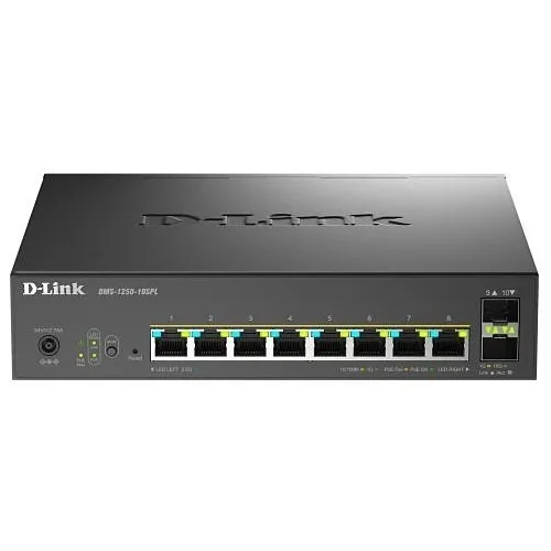D-Link DMS-1250-10SPL 10-Port 2.5GB Multi-Gigabit Smart Managed PoE++ Switch with 2 10G SFP+ Ports
