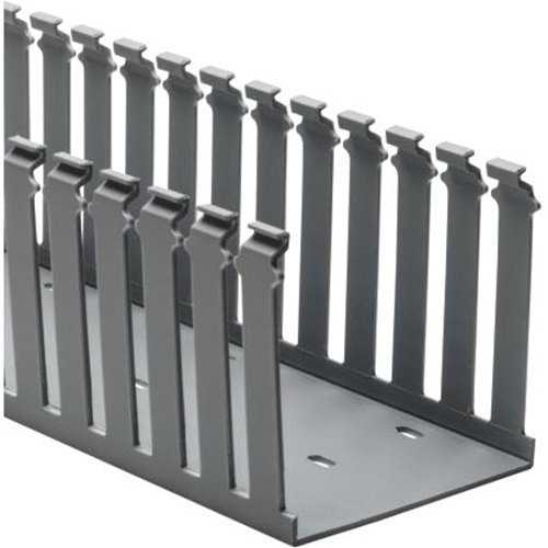 HellermannTyton 181-33016 Slotted Wall Wiring Duct, 3" 3", Non-Adhesive, PVC, 120' per Carton, Gray