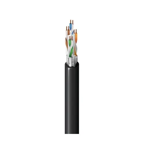 Belden DOSP6AF 0101000 CAT6A Premise Horizontal Cable, 4/23 Solid BC, F/UTP, OSP Rated, Outdoor, 1000'(304.8m), Reel, Black