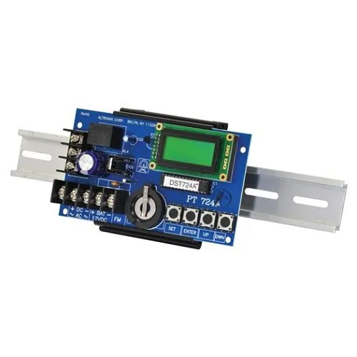 Altronix DPT724A Timer, 365-Day, 24-Hour Annual Event, 12/24V AC/VDC, Alphanumeric LCD Display, Battery Charger, Includes ST3 for DIN Rail Mounting