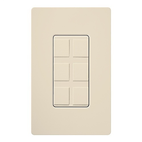Lutron CA-6PF-LA 6-Socket Faceplate, Light Almond