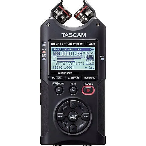 TASCAM DR-07X 2-Channel Stereo Handheld Digital Audio Recorder with Adjustable Unidirectional Condenser Microphones and USB Audio Interface